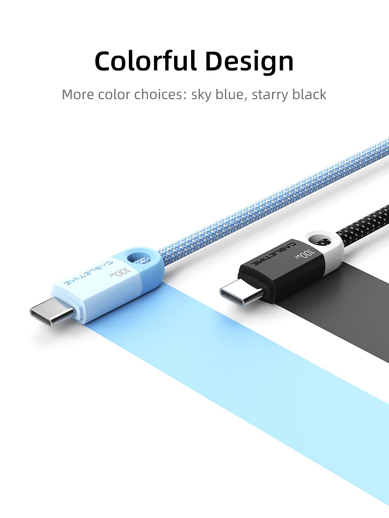 100W USB C to USB C Fast Charger Cable Braided 2M for iPhone 17/16/16 Plus/16 Pro/16 Pro Max/15