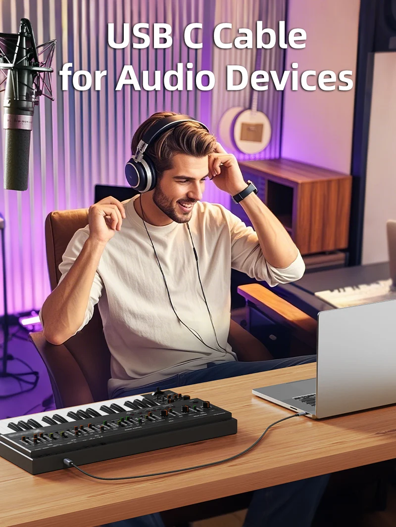 USB C to USB B 2.0 Printer Cable MIDI Cable for Yamaha Piano