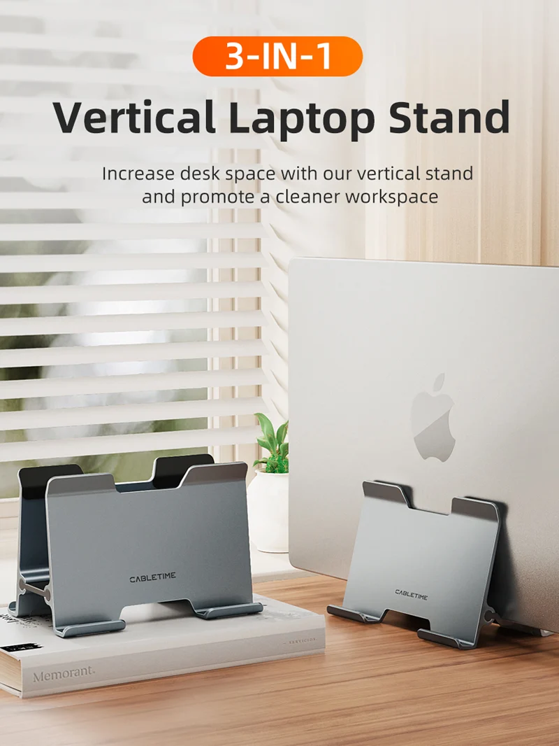 Aluminium Vertical Gravity Laptop Stand For MacBook Pro