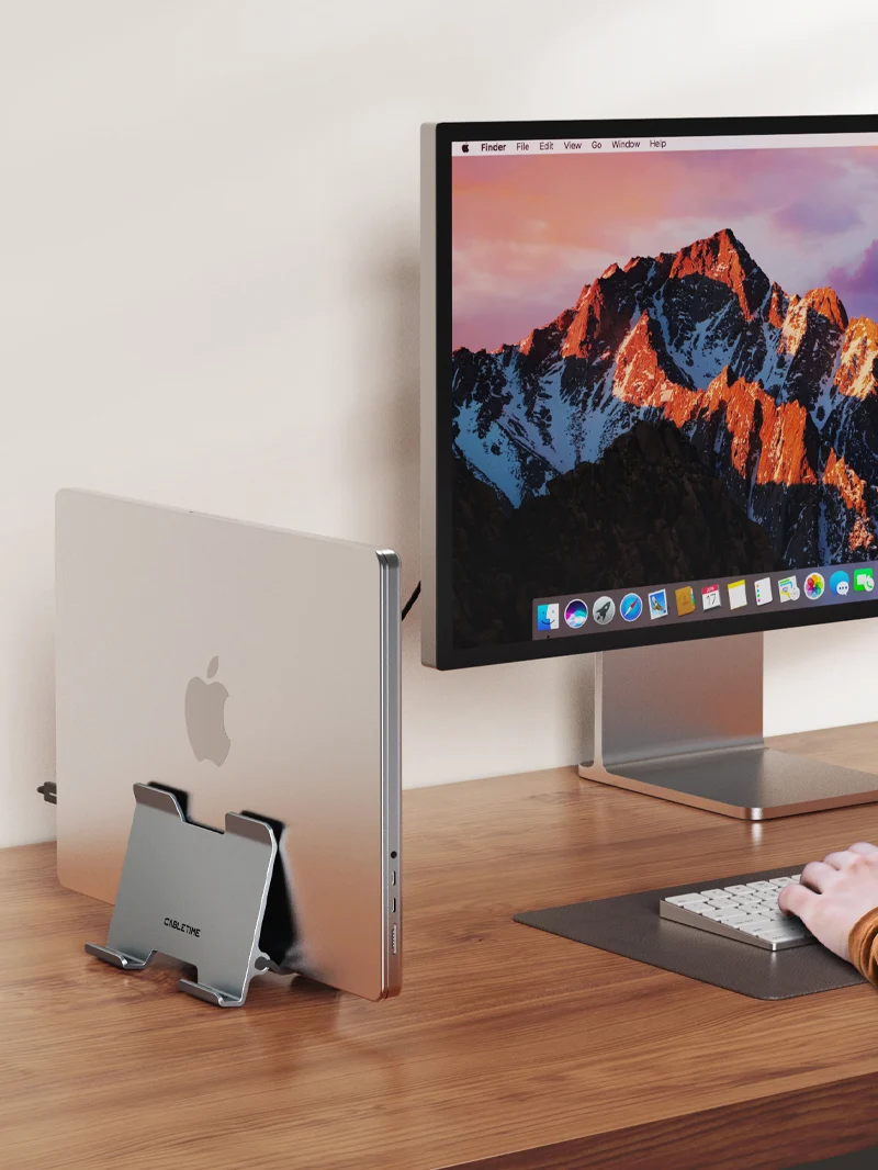 Aluminium Vertical Gravity Laptop Stand For MacBook Pro