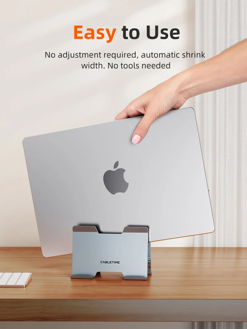 Aluminium Vertical Gravity Laptop Stand For MacBook Pro