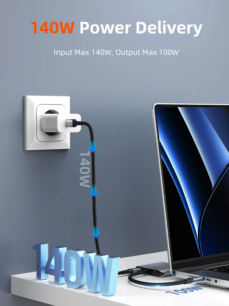 10Gbps 5 IN 1 USB C Hub with HDMI 4K 60Hz 140w Power Delivery