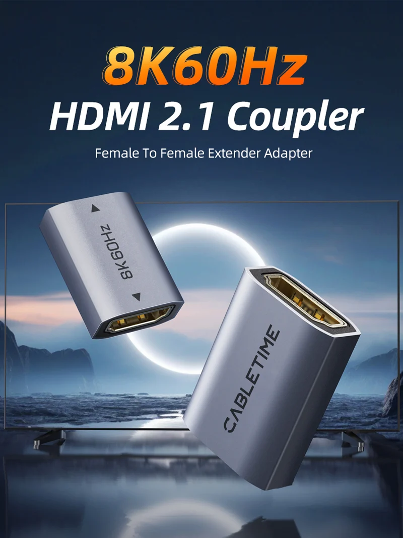 8K HDMI 2.1 Coupler Female To Female Extender Adapter