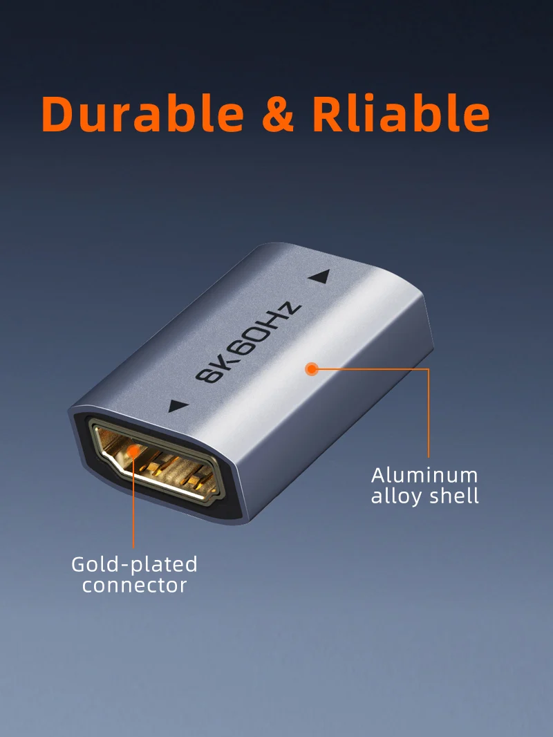 8K HDMI 2.1 Coupler Female To Female Extender Adapter