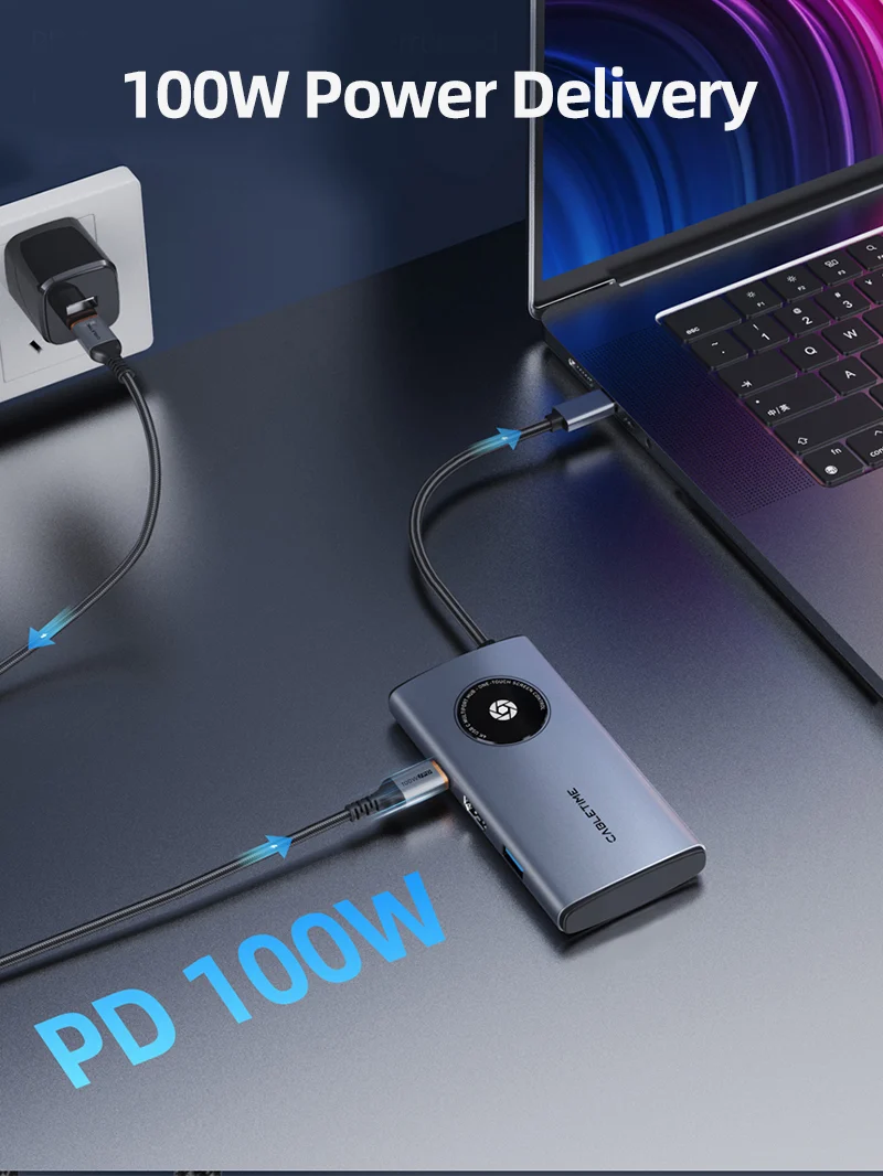 6 IN 1 USB C Multiport Travel Hub for iPad Android Tablet iMac