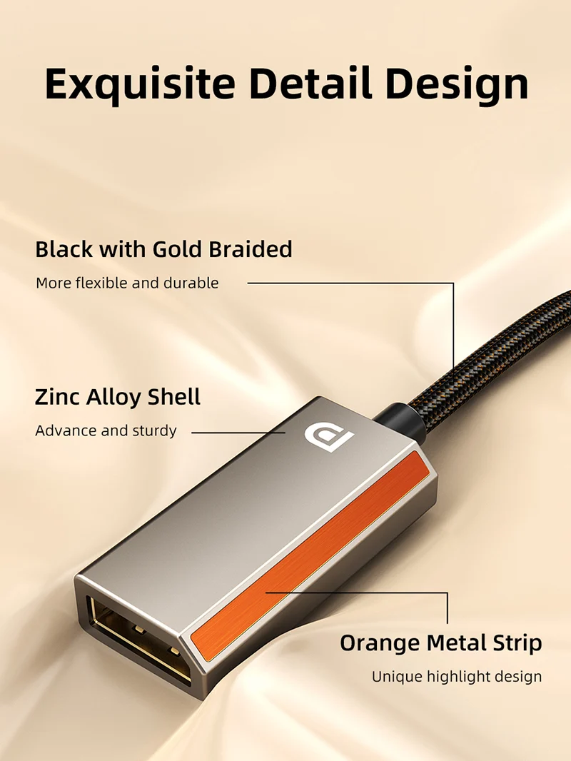 8K USB-C to DisplayPort 1.4 Adapter 4K 144Hz 2K 240Hz