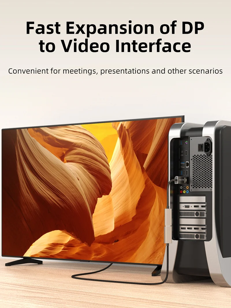 Active DisplayPort 1.4 to HDMI 2.1 Adapter 8K 60Hz 4K 144Hz