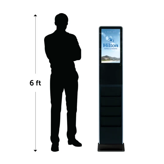 Freestanding Digital Signage with Brochure Holder