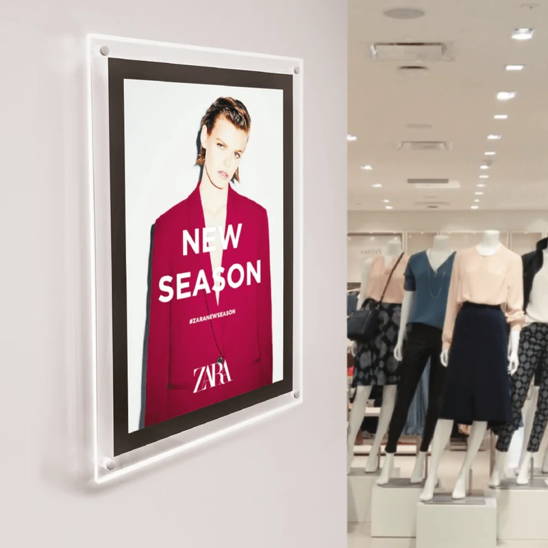 LED Illuminated Poster Kit Wall Mounted