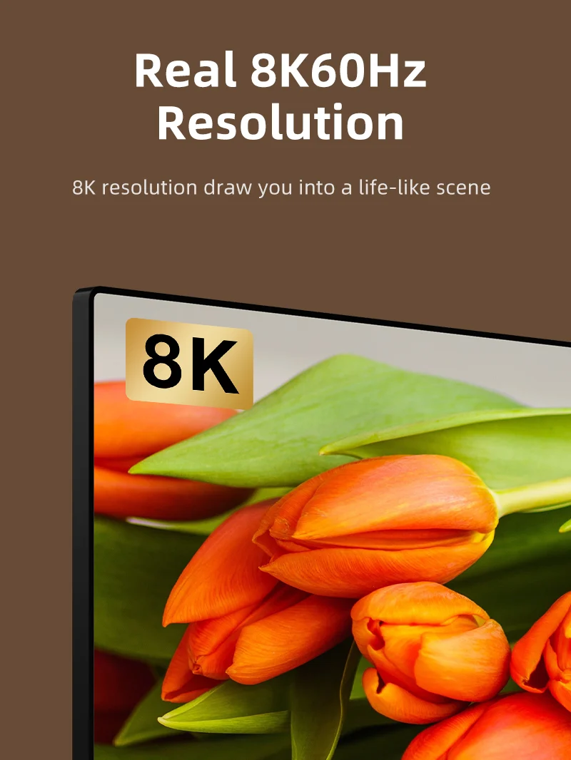 USB-C to HDMI 2.1 Adapter – 8K60Hz, 4K144Hz, HDR10, VMM7100 Chip, Zinc Alloy Design
