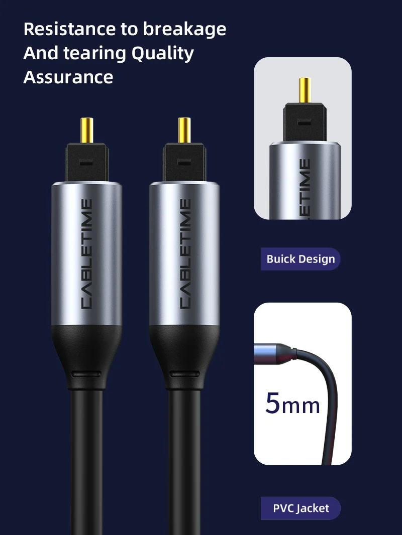 Premium Toslink Optical Cable 1m 2m 3m 5m for Sound Bar TV
