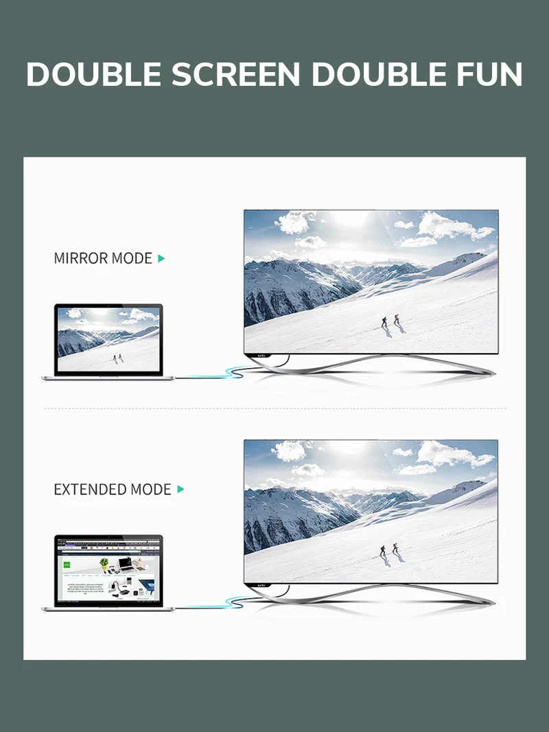 Mini DP to HDMI Cable 4K 30Hz with LED Indicator Light