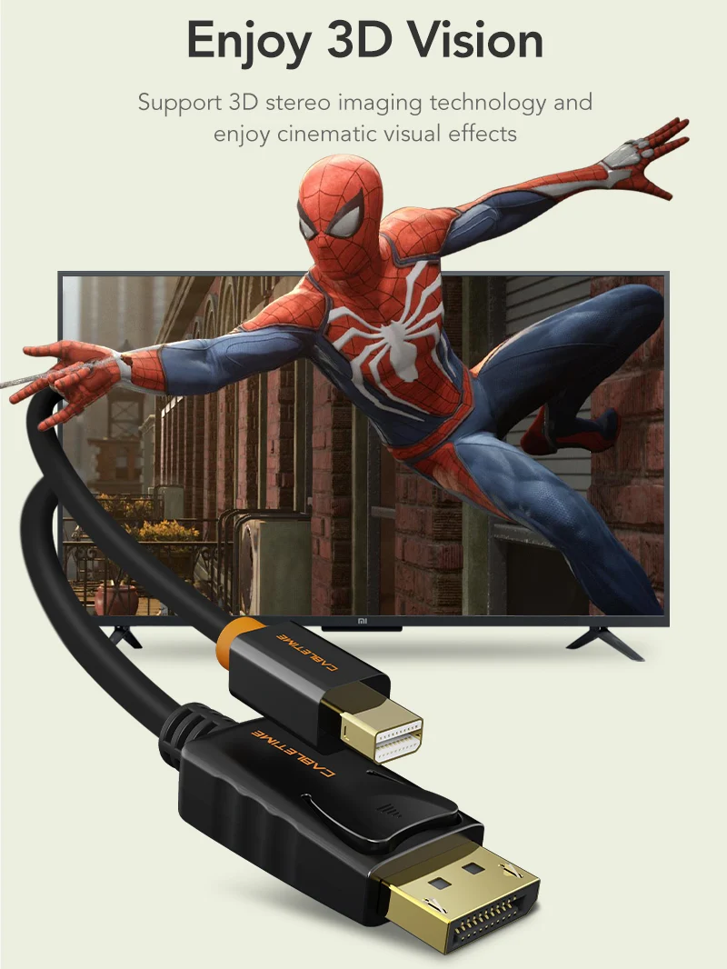 Mini DisplayPort to DisplayPort Cable 4K 60Hz for PC & Mac