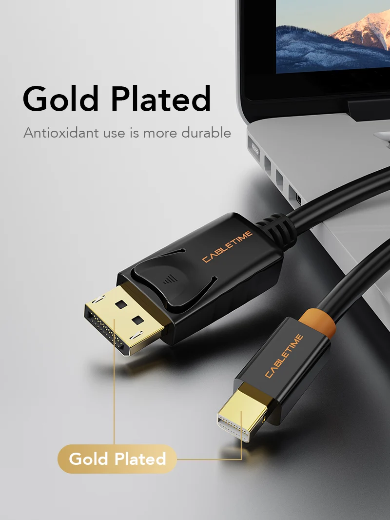 Mini DisplayPort to DisplayPort Cable 4K 60Hz for PC & Mac