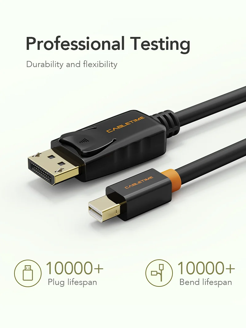 Mini DisplayPort to DisplayPort Cable 4K 60Hz for PC & Mac