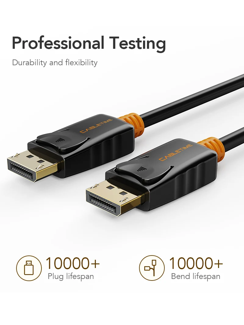 DP to DP 1.2 Cable 4K 60Hz for Gaming Monitor, TV, PC, Laptop