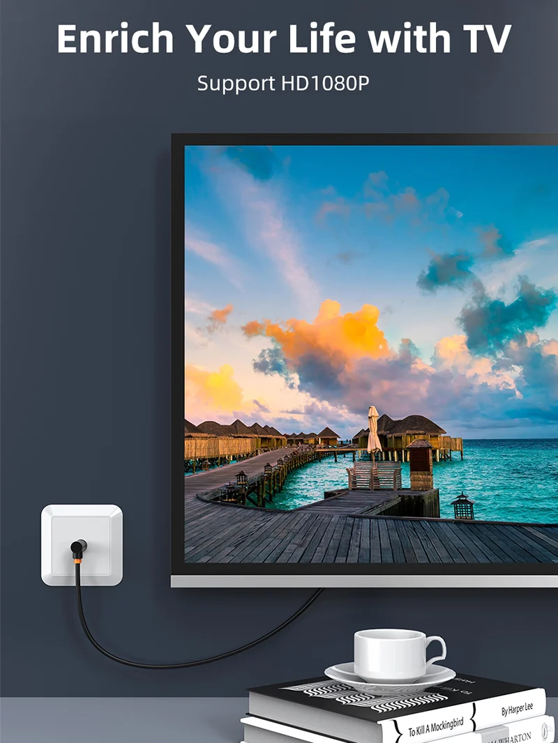 Antena TV Digital Satellite Cable for 1080P HD Telivision