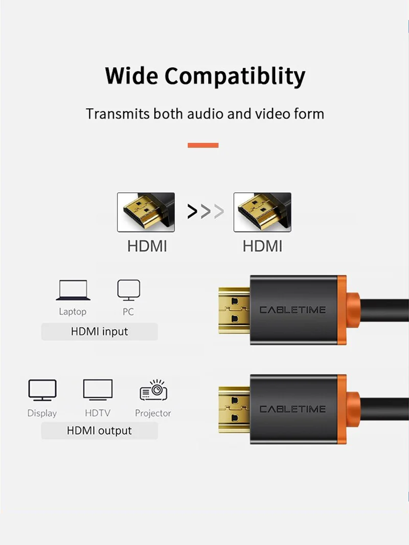 4K 60HZ HDMI 2.0 Cord Cable for Monitor PC TV