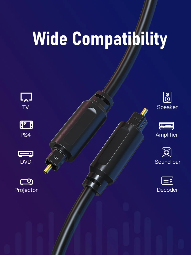 Digital Optical Audio Toslink Cable for TV Amplifiers