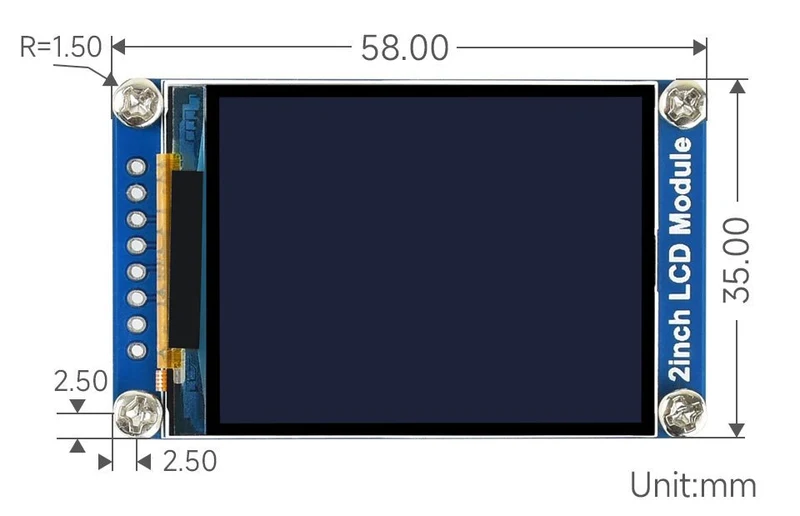 Waveshare - 2 " TFT SPI Display Module kompatibel mit Arduino und Raspberry Pi