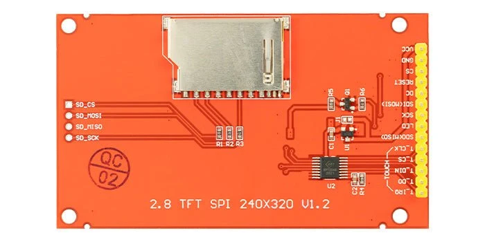 2,8 Zoll LCD TFT Touch Display - Kompatibel mit Arduino und Raspberry Pi - 320x240px Auflösung, ILI9341 Treiber, SPI Schnittstelle