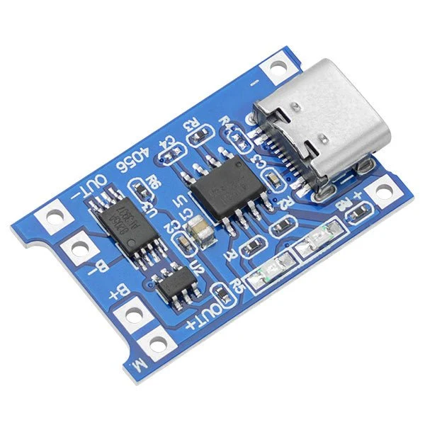 TP4056 Batterieladungsmodul - USB Typ C, Schutzschaltung, LED-Anzeigen - für Ihre Li-Ion oder LiPo Einzelzellenbatterien