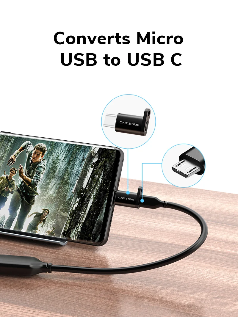 USB-C to Micro USB 2.0 Adapter OTG 480Mbps Fast Charge