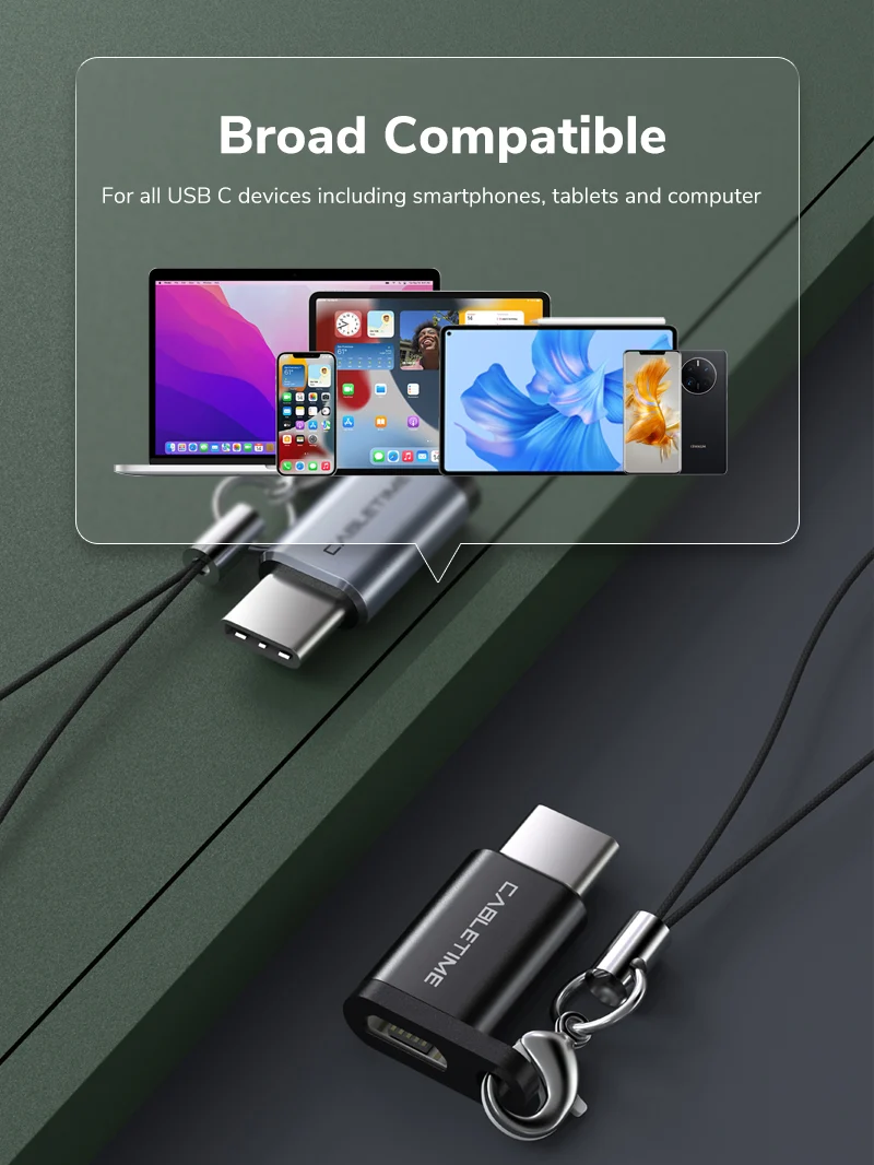 USB-C to Micro USB 2.0 Adapter OTG 480Mbps Fast Charge