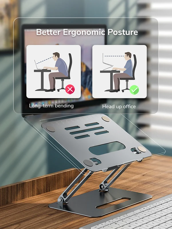 Adjustable Laptop Riser Holder Ergonomic Foldable