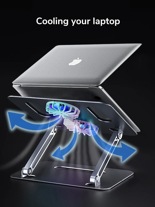 Folding Adjustable Laptop Stand Holder with Cooling Fan