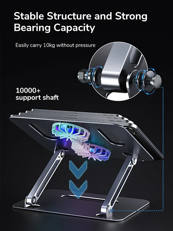 Folding Adjustable Laptop Stand Holder with Cooling Fan