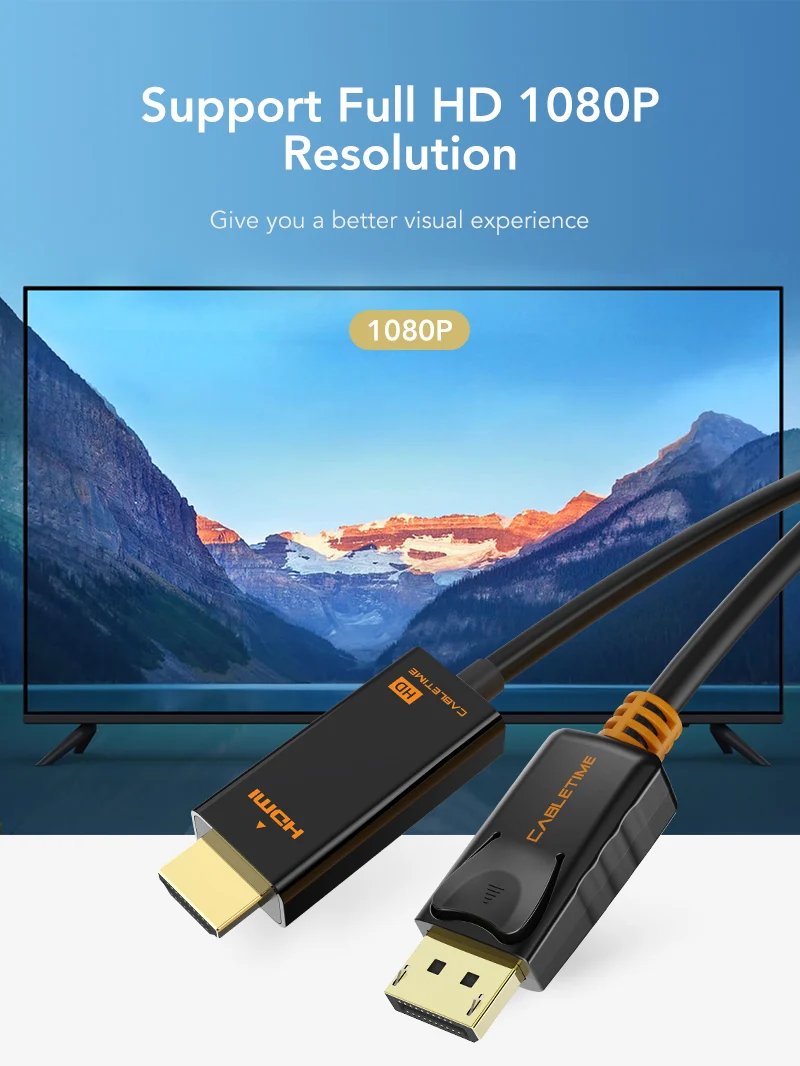 DisplayPort to HDMI Cord Male DP to Male HDMI Cable