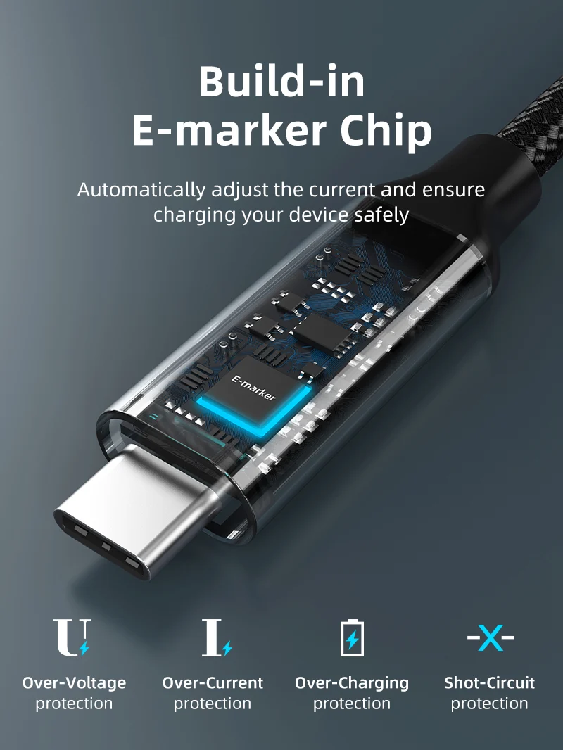 90 Degree Right Angle USB C to USB C Cable 20Gbps 100W 4K