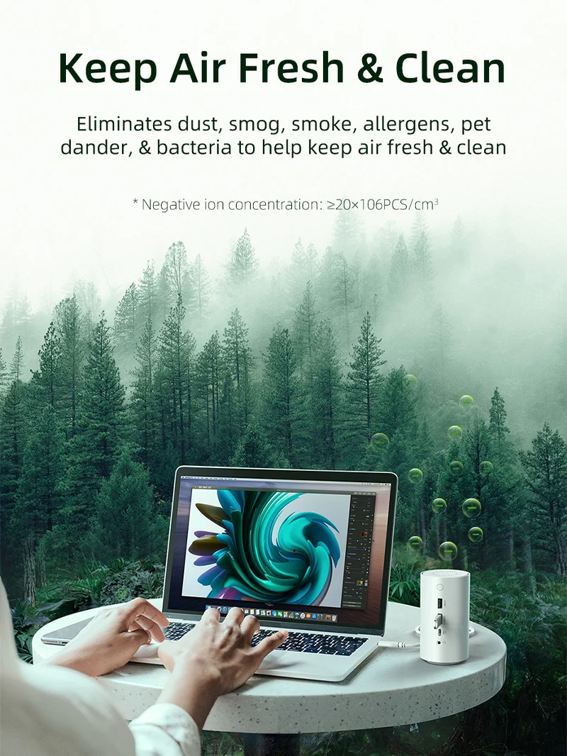 10 IN 1 USBC Docking Station with Negative Ion Air Purifier