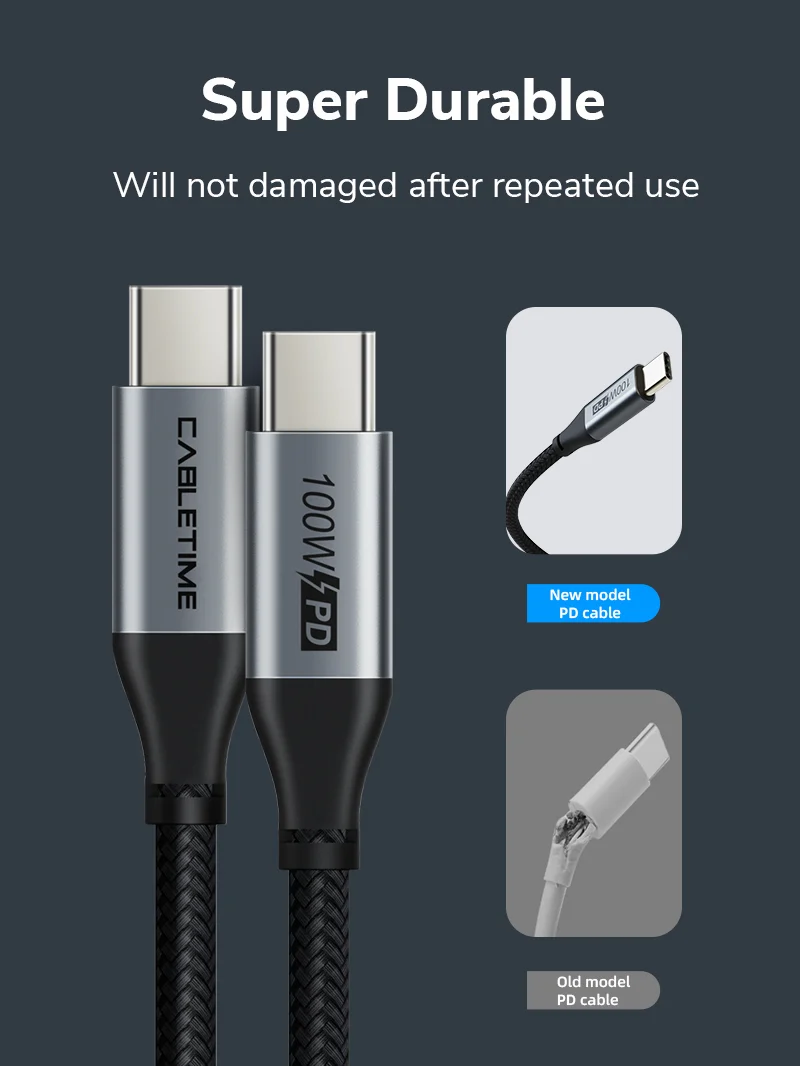 100W USB Type-C to USB Type-C 2.0 Charger Cable
