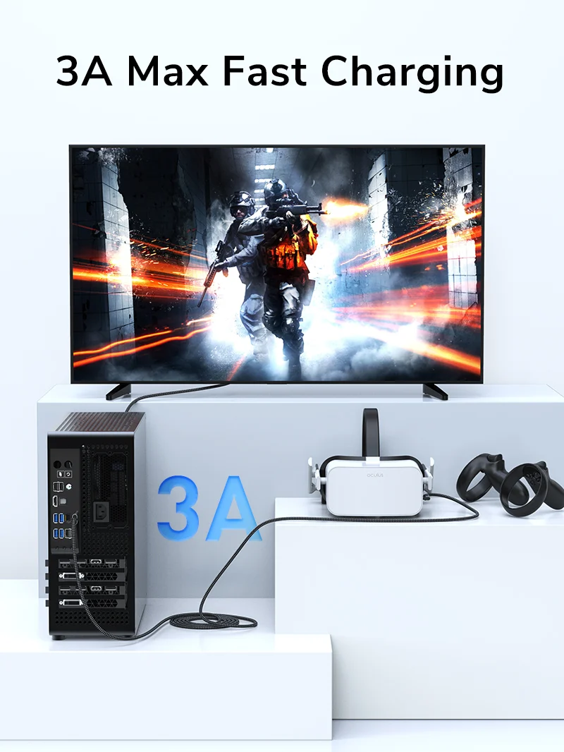 USB 3.0 Data Link Cable for Oculus Quest 2 VR Alternative