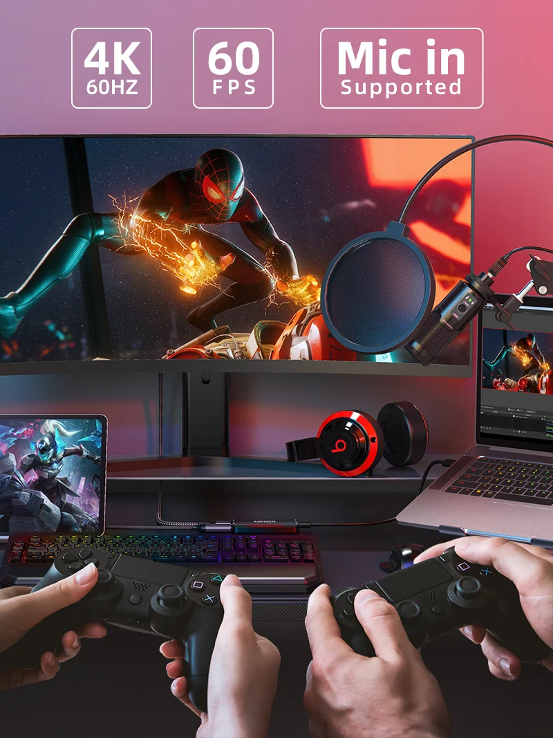 4K Ultra HDMI Video Capture Card Device for Live Streaming