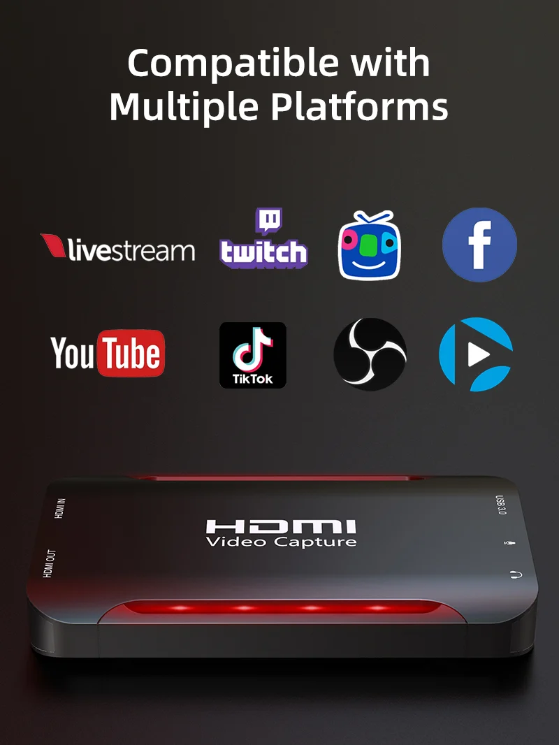 4K Ultra HDMI Video Capture Card Device for Live Streaming