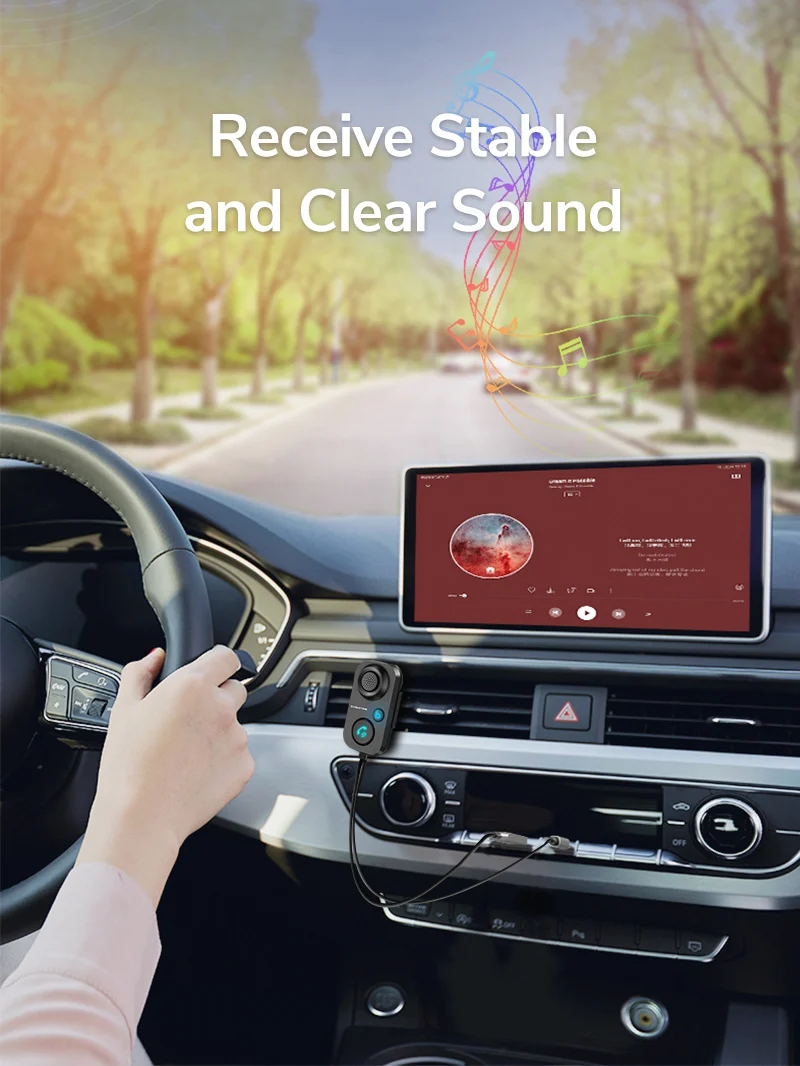 In Car 5.1 Bluetooth Audio Receiver Aux 3.5 Mm With Microphone
