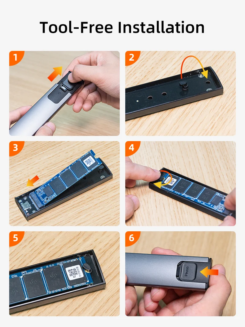 USB 3.0 Gen1 Type-c to M.2 SATA SSD Enclosure