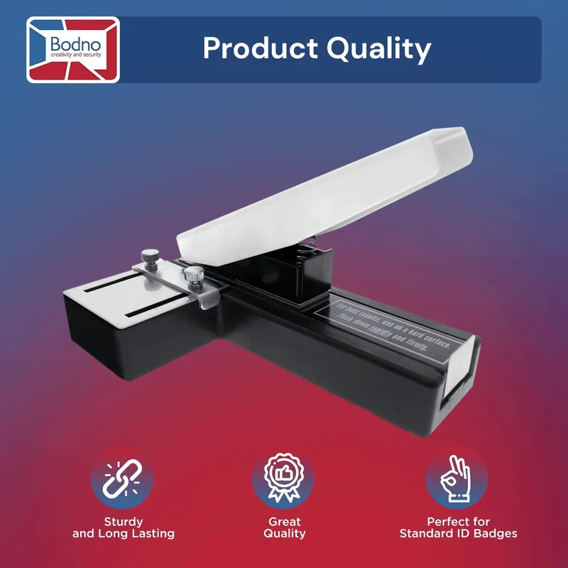 HD Table Top Badge Slot Punch for ID Cards - Works with All PVC Cards and ID Card Printers (Punches one Card at a time)