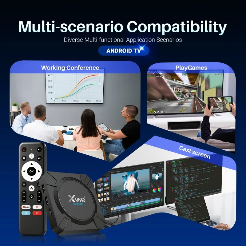 Rockchip RK3539 X96Q 4K AV1 Mediaplayer mit Sprachassistent, Android 14 und YouTube-Zertifizierung