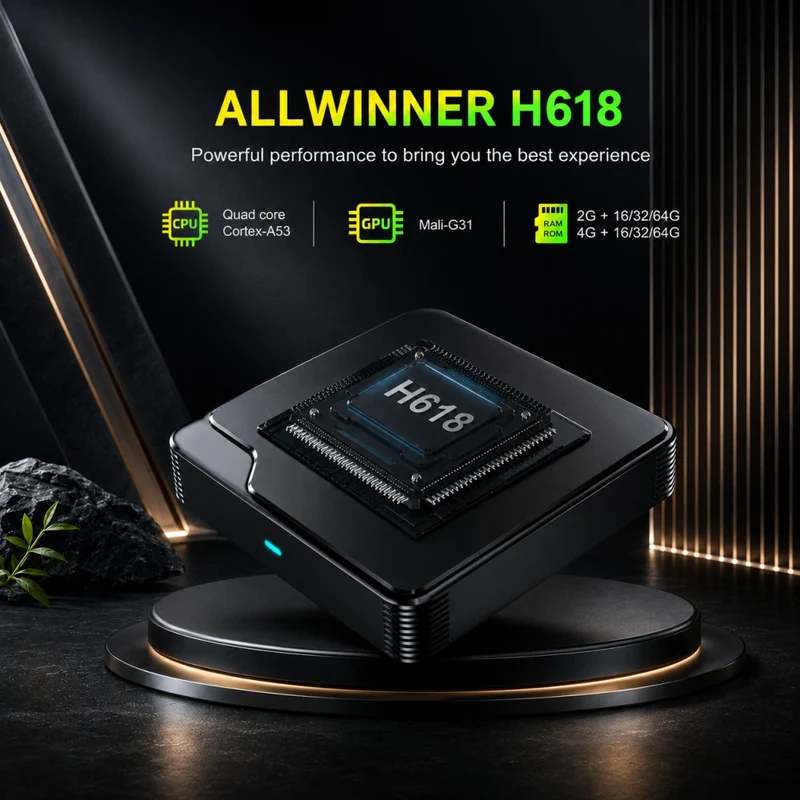 X96 Mate Allwinner H618 Android 14 2GB/16GB EMCP BT Voice RCU mit unterschiedlicher Benutzeroberfläche Wifi 6 TV-Box 4K Digital Signage Player