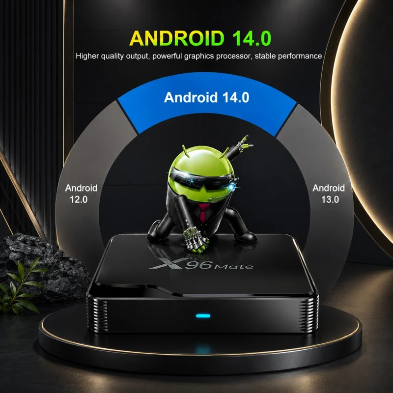 X96 Mate Allwinner H618 Android 14 2GB/16GB EMCP BT Voice RCU mit unterschiedlicher Benutzeroberfläche Wifi 6 TV-Box 4K Digital Signage Player