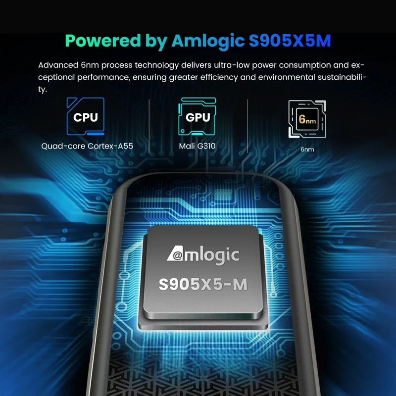 Amlogic S905X5M Android TV Box IR Bluetooth Fernbedienung