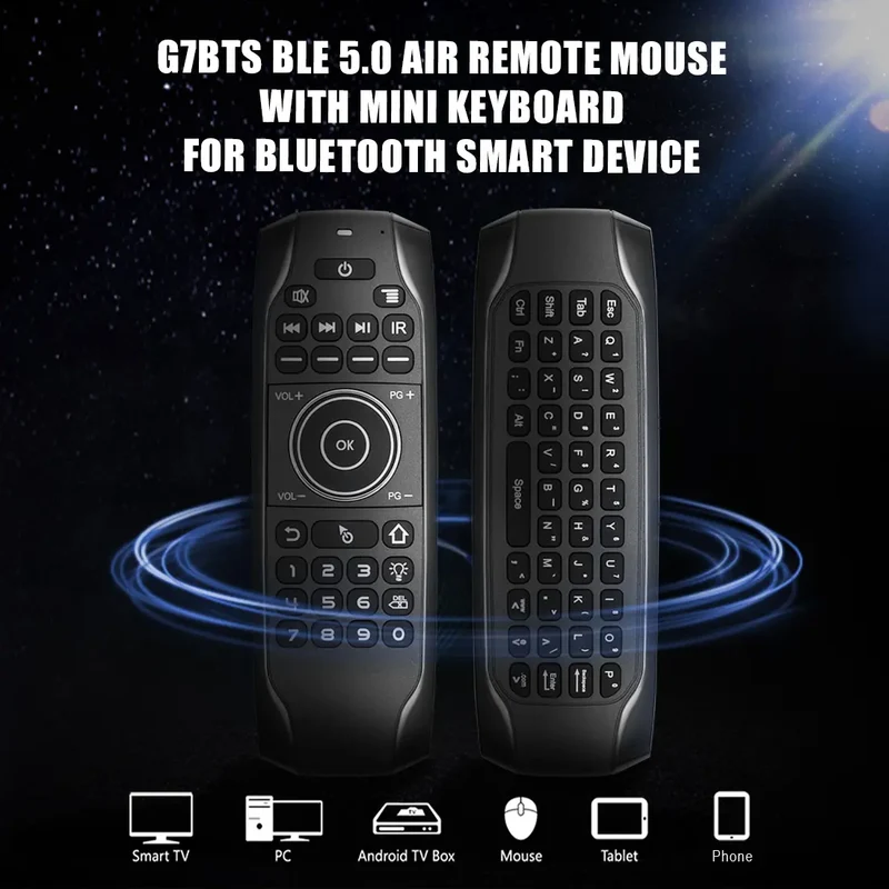 G7 Win 10 AIR MOUSE mit Hintergrundbeleuchtung, Bewegungssteuerung, Mini-Tastatur, Display ausschalten