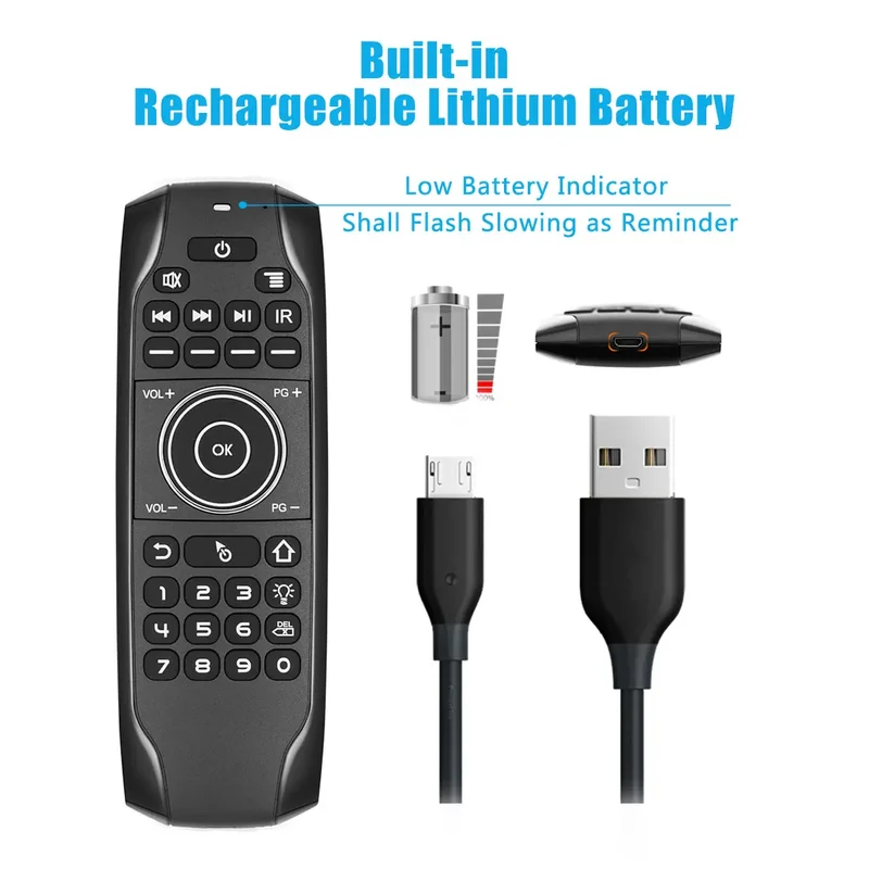 G7 Win 10 AIR MOUSE mit Hintergrundbeleuchtung, Bewegungssteuerung, Mini-Tastatur, Display ausschalten