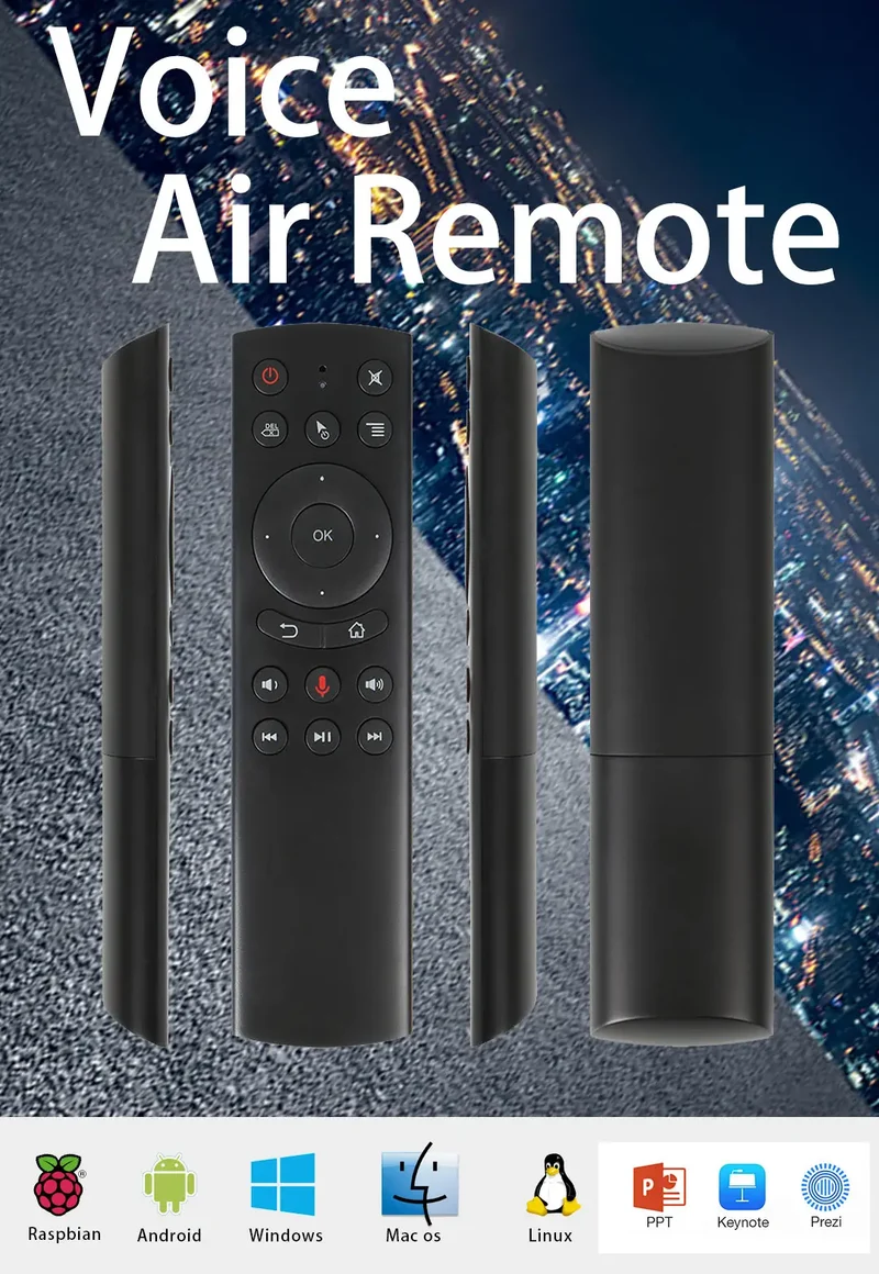G20S Sprachfernbedienung Fly Air Mouse 2.4-GHz-Funkfernbedienung mit Mikrofon und optionalem 6-Achsen-Gyroskop