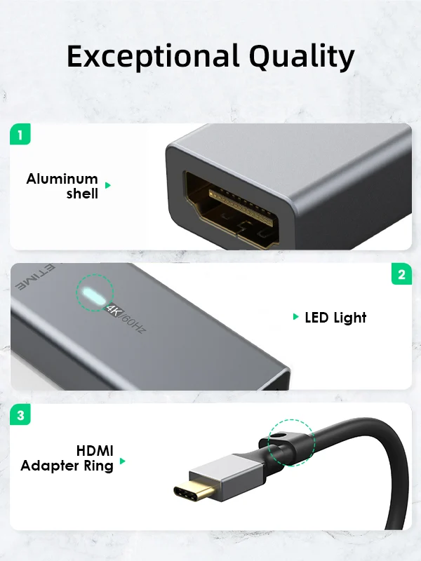 USB Type C Male To HDMI Female Adapter