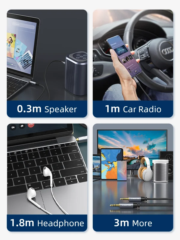 3.5 MM Male To Male Stereo Audio Aux Cable